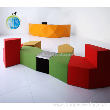 Customized Commercial Wooden Pu Leather Office Small Sofa